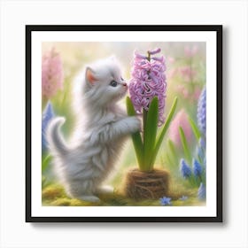 Hyacinth Cat Art Print