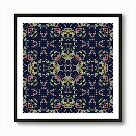 Abstract geometric pattern in pixel art style. 2 Art Print