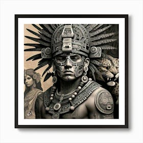 Aztec Warrior 3 Art Print