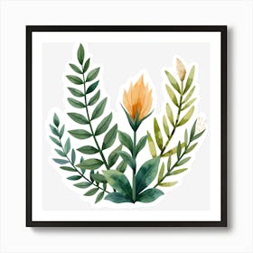 Flowers And Leaves Art Print