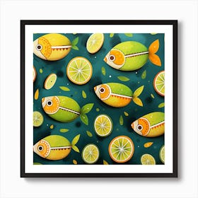 Fishes Background Art Print