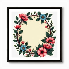 Floral Wreath 13 Art Print