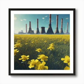 Field Of Yellow Flowers 27 Art Print