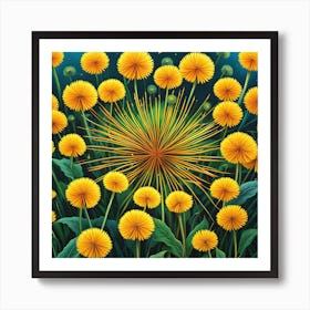 Whispers of Wishes: Dandelion Artistry Art Print