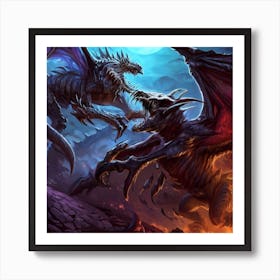 Two Dragons Fighting 13 Art Print