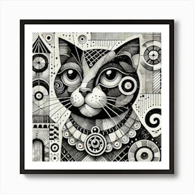 Rustspot City Cat Art Print