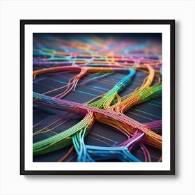 Colorful Network Of Wires 1 Art Print