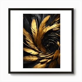 Gold Feathers Art Print