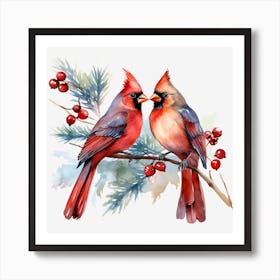 Cardinals On Branch 1 Art Print