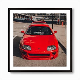 Red Toyota Supra Art Print