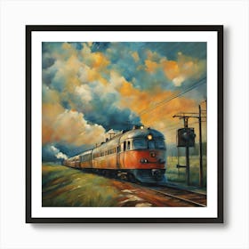 Train On The Tracks 2 Art Print