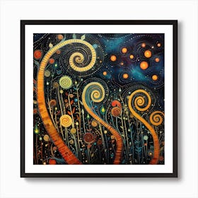 Spirals In The Night Sky Art Print