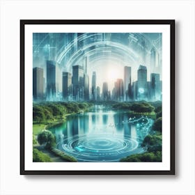 Futuristic Cityscape3 Art Print