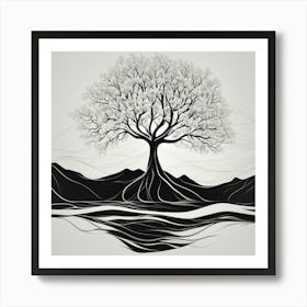 Black and White Abstract Art 16 Art Print