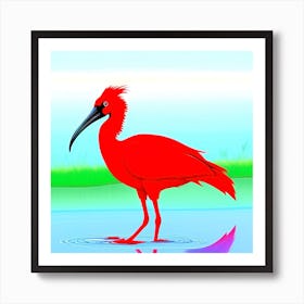 Red Ibis Art Print