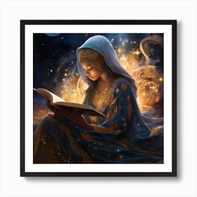Muslim Woman Reading A Book Art Print