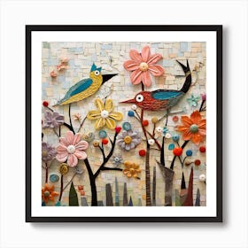 Birds In The Garden with X8 acceffect Art Print