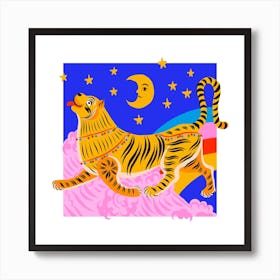 Tiger Poster für Kinderzimmer - Quadratform, Bunt