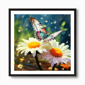 Butterfly In The Rain Art Print