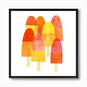 Watercolor Popsicles and Ice Lollies Art Print