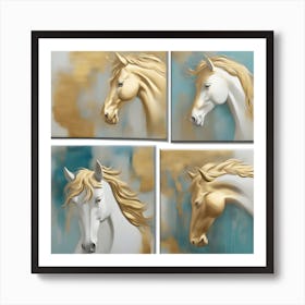 Four Horse Paintings Art Print