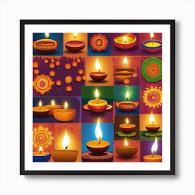 Diwali Lights Vector Art Print