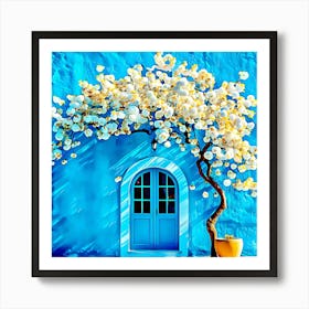 White Tree In Front Of House Art Print