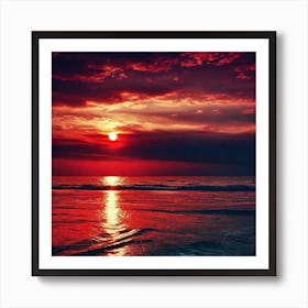 Sunset On The Beach 598 Art Print