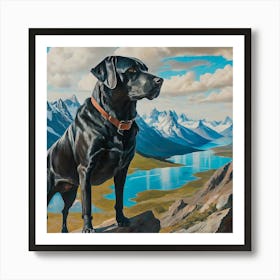 Labrador On A Hill Art Print