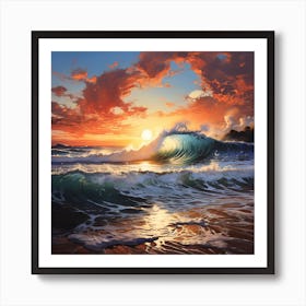 Sunset At The Beach 2 Art Print