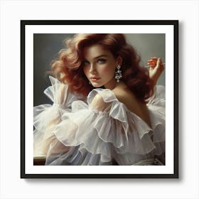 Woman With Red Hair Art Print