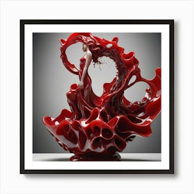 Red Sculpture Of A Woman Art Print