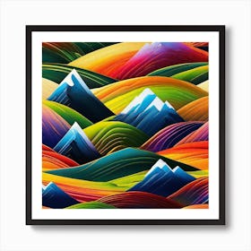 Colorful Mountains 2 Art Print