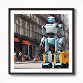 Robot In The City Art Print