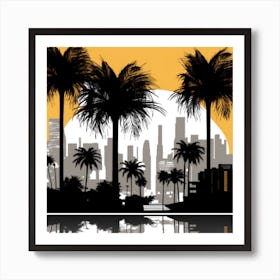  Black Palm Trees Art Print  Art Print