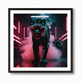 Panther In The Dark Art Print