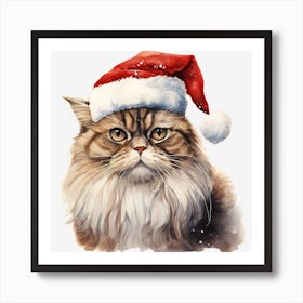 Santa Cat 32 Art Print