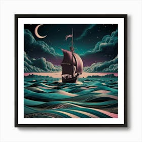 Ship In The Sea 1 Art Print