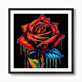 Dripping Rose 5 Art Print