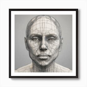 3d Model Of A Human Head 5 Art Print