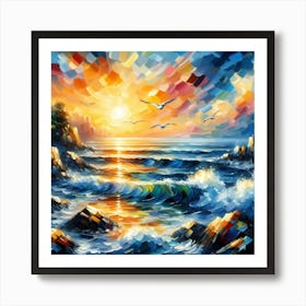 Sunset On The Sea 2 Art Print