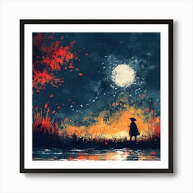 Moonlight In The Forest Art Print