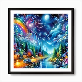 Night In The Forest 1 Art Print