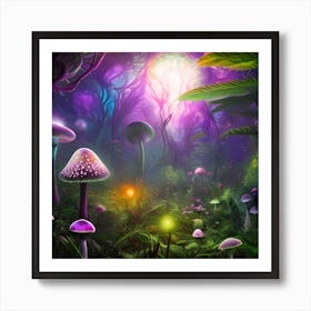 Mushroom Forest Art Print