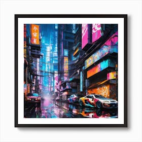 Neon City 14 Art Print