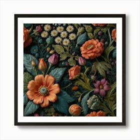 Floral Wallpaper 1 Art Print