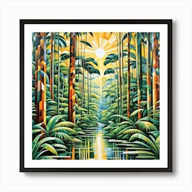 Daintree Rainforest Australia Cubism Art Art Print