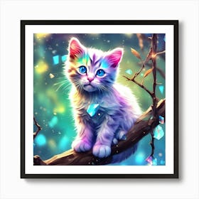 Rainbow Kitten 2 Art Print