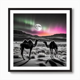 Camels In The Desert 17 Art Print