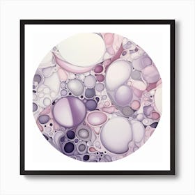 Light Purple White Light Gray Circle Art 2 Art Print